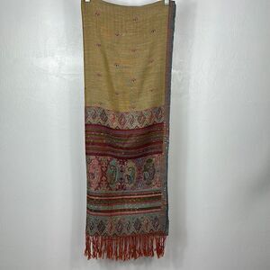 Pashmina Fringe Hem Multi-Print Long Scarf